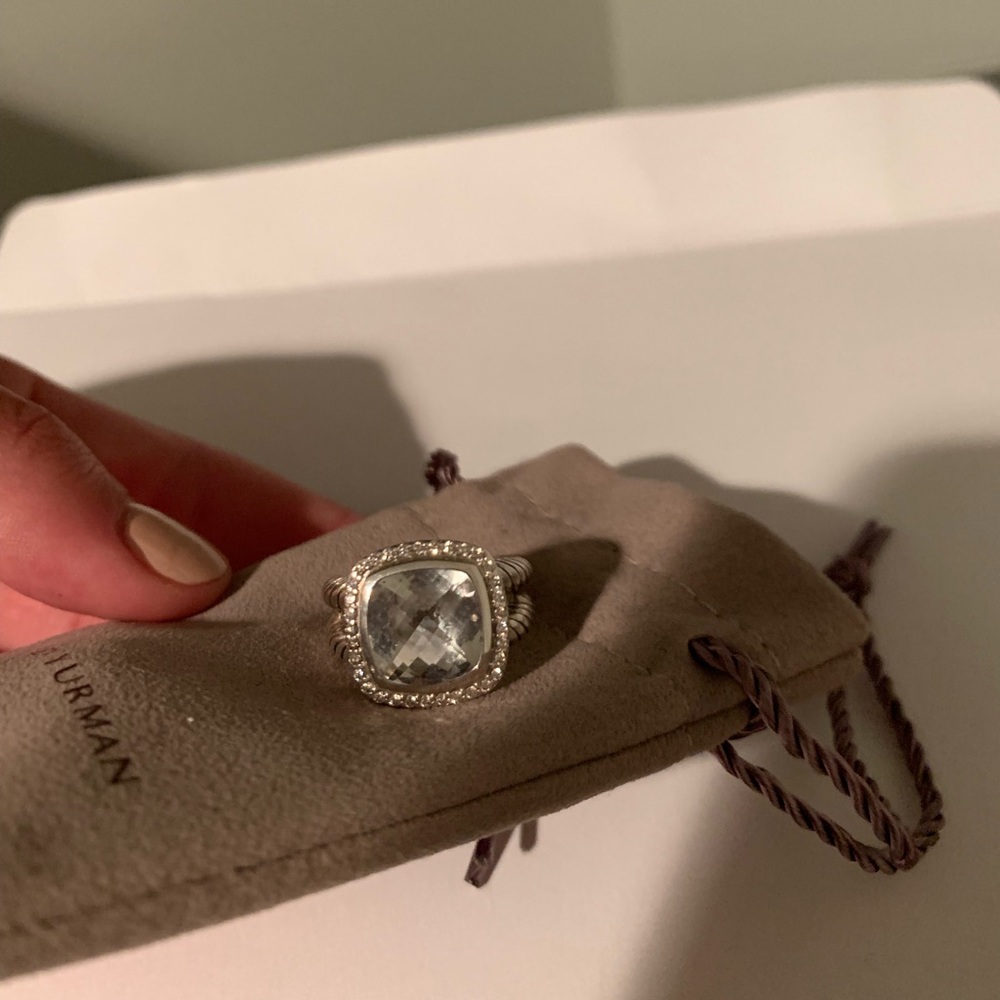 David Yurman Prasiolite Albion ring with diamonds